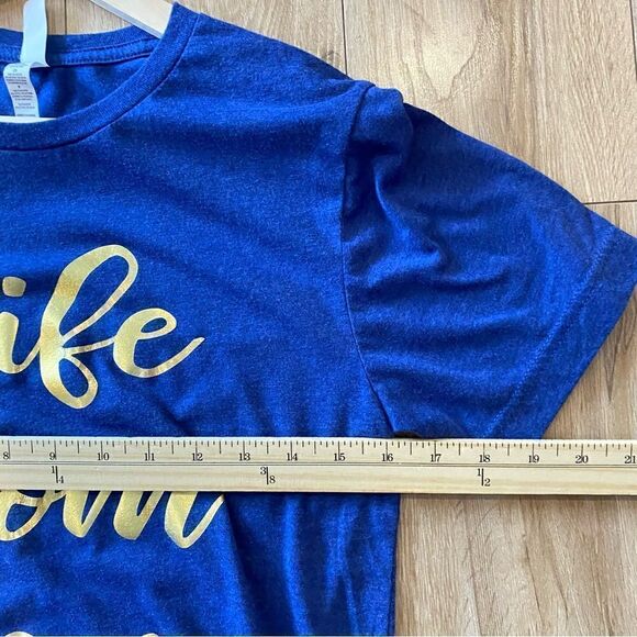 Bella Canvas Blue Wife Mom Boss Casual Round Neck Short Sleeve Womens Size S - Picture 5 of 6